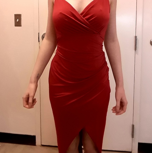 bebe Dresses & Skirts - New Bebe Dress Red Bodycon sz 8 
Width: 16" 
Lengt